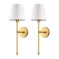 Transitional Aluminum Wall Light With Rechargeable Remote-Control Bulb in Gold — Greenwich Home & Living