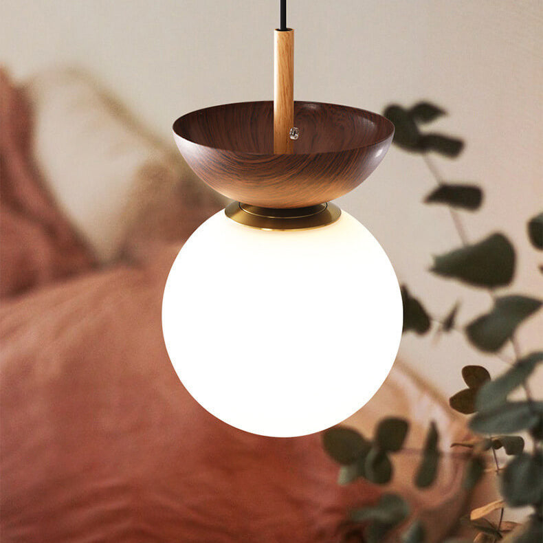 Modern Wood and Glass Pendant Light With Warm LED Glow — Greenwich Home & Living