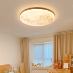 Modern Wood Flush Mount Ceiling Light With Selectable White Light in Wood — Greenwich Home & Living