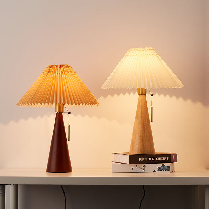 Retro Bamboo-Wood Table Lamp With Warm LED Glow for Living Room in Light Brown — Greenwich Home & Living