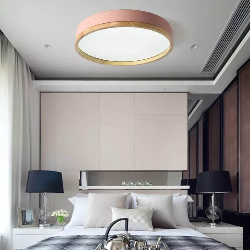 Scandinavian Wood Flush Mount Ceiling Light for Living Room — Greenwich Home & Living