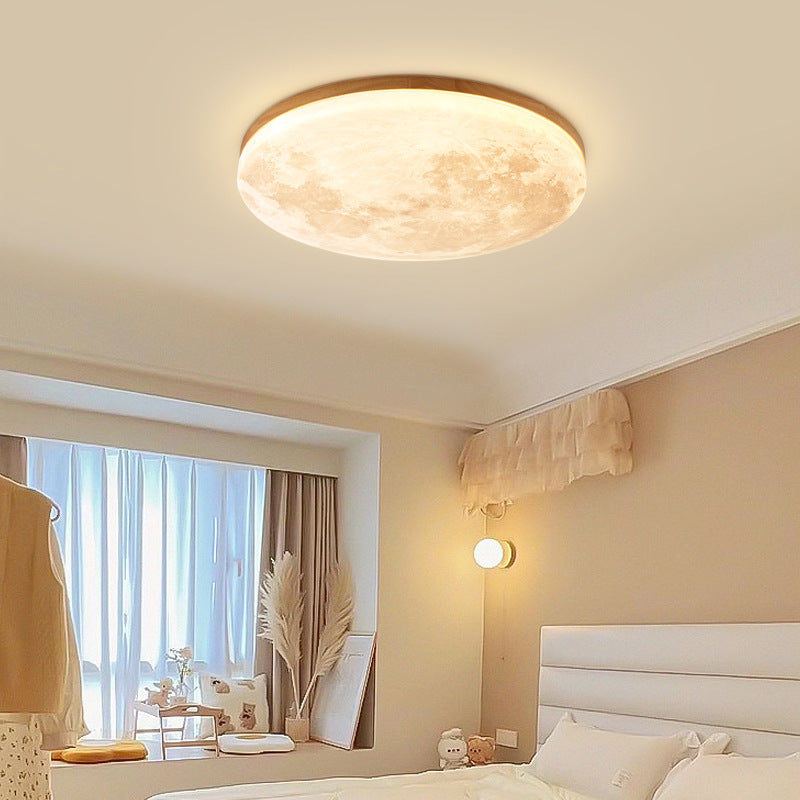 Modern Wood Flush Mount Ceiling Light With Selectable White Light — Greenwich Home & Living