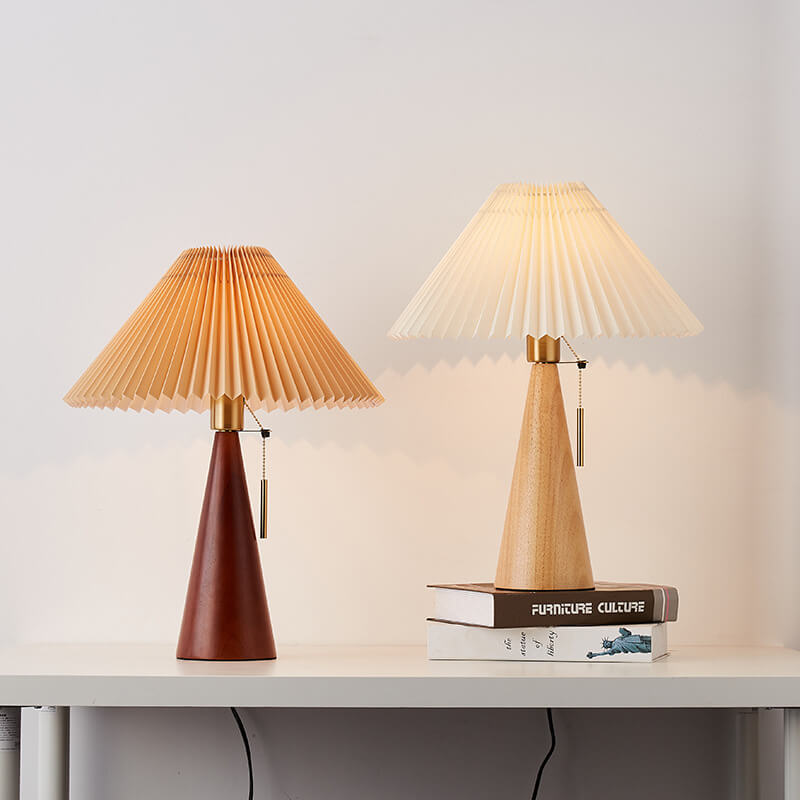 Retro Bamboo-Wood Table Lamp With Warm LED Glow for Living Room — Greenwich Home & Living