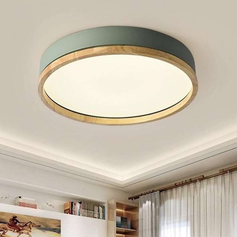 Scandinavian Wood Flush Mount Ceiling Light for Living Room — Greenwich Home & Living