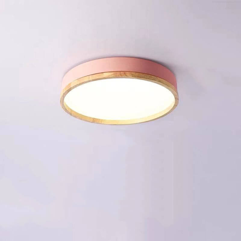 Scandinavian Wood Flush Mount Ceiling Light for Living Room — Greenwich Home & Living