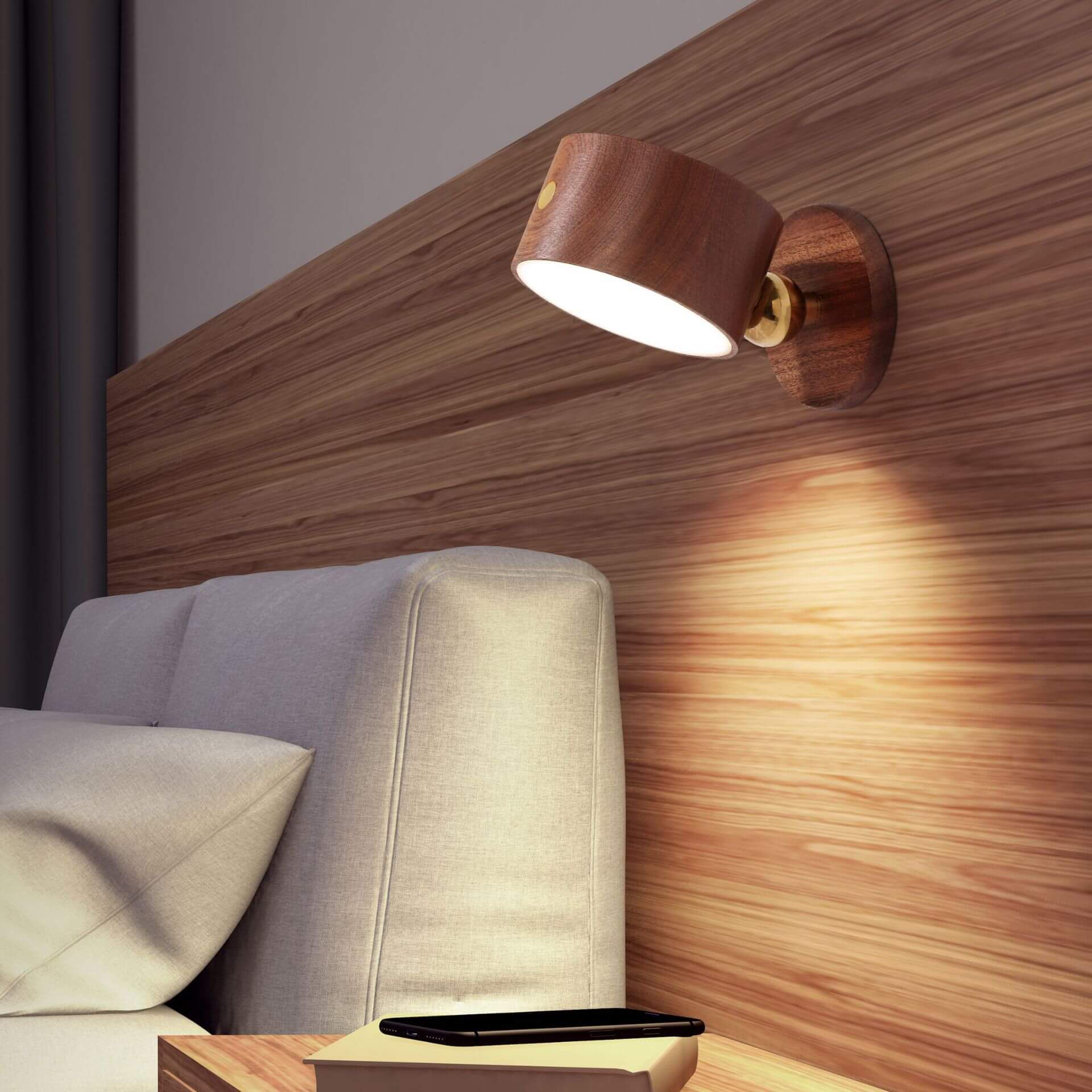 Modern Cordless LED Wall Sconce for Bedroom — Greenwich Home & Living