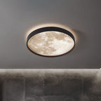 Modern Metal Flush Mount Ceiling Light With Remote Dimming in Black — Greenwich Home & Living