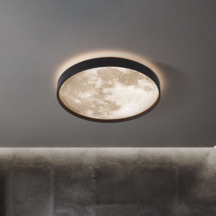 Modern Metal Flush Mount Ceiling Light With Remote Dimming in Black — Greenwich Home & Living