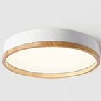 Scandinavian Wood Flush Mount Ceiling Light for Living Room in White — Greenwich Home & Living