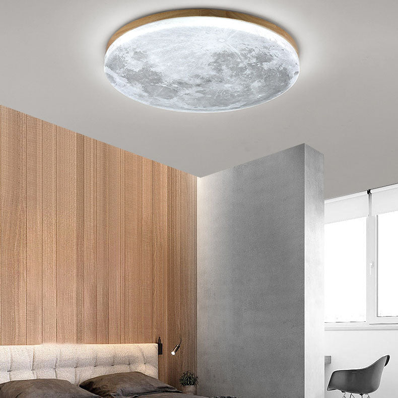 Modern Wood Flush Mount Ceiling Light With Selectable White Light — Greenwich Home & Living