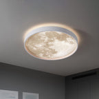 Modern Metal Flush Mount Ceiling Light With Remote Dimming in White — Greenwich Home & Living