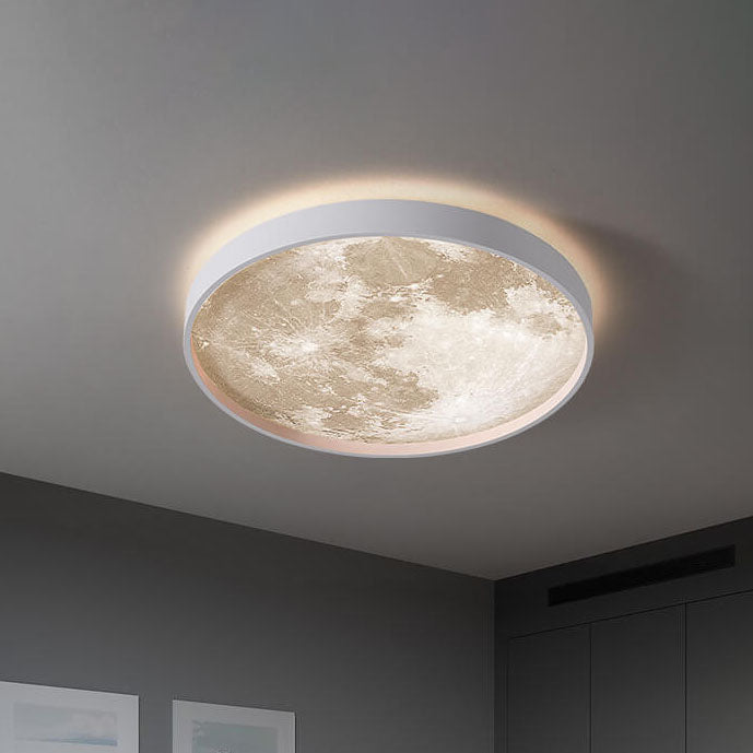 Modern Metal Flush Mount Ceiling Light With Remote Dimming in White — Greenwich Home & Living
