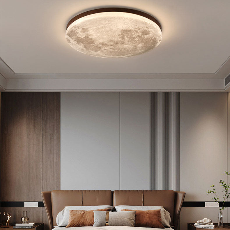 Modern Wood Flush Mount Ceiling Light With Selectable White Light — Greenwich Home & Living