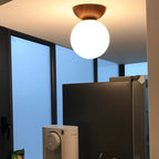 Modern Wood and Glass Pendant Light With Warm LED Glow — Greenwich Home & Living