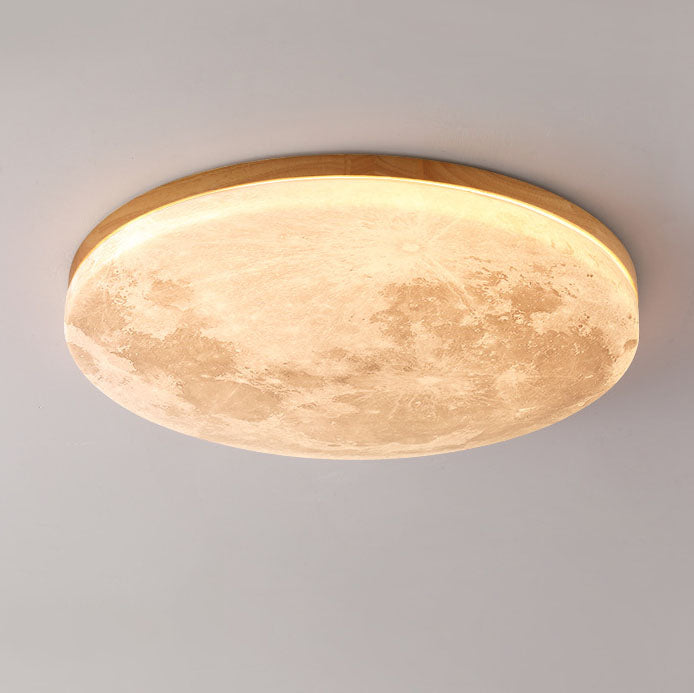 Modern Wood Flush Mount Ceiling Light With Selectable White Light — Greenwich Home & Living