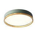 Scandinavian Wood Flush Mount Ceiling Light for Living Room in Green — Greenwich Home & Living