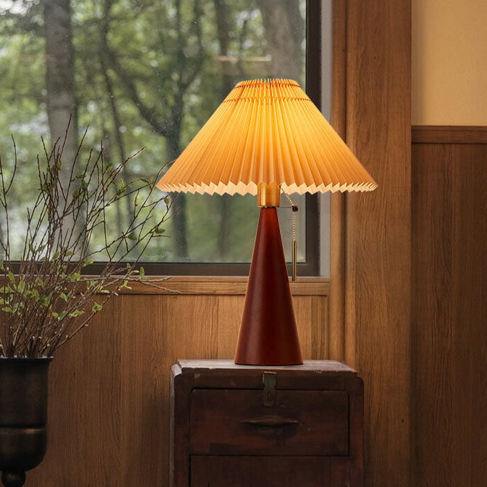 Retro Bamboo-Wood Table Lamp With Warm LED Glow for Living Room — Greenwich Home & Living