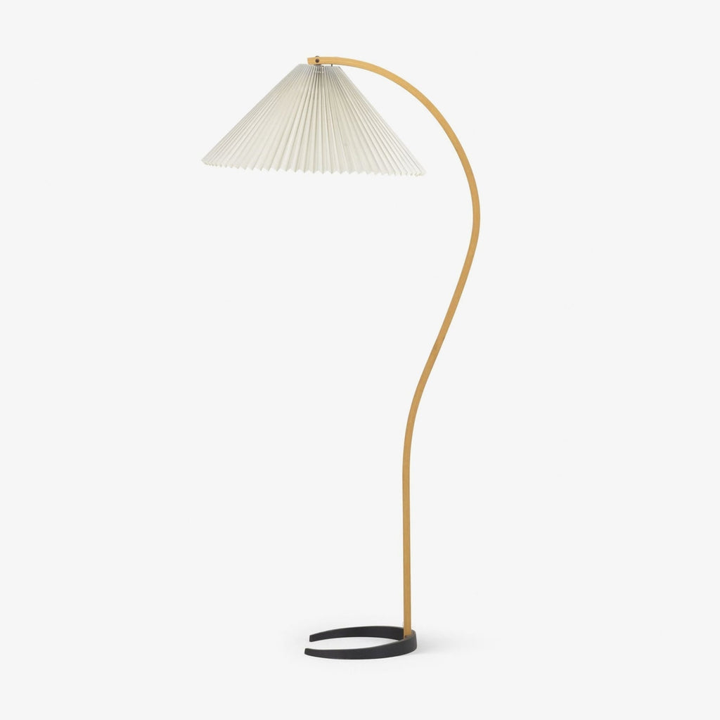 Scandinavian Wood Floor Lamp With Fabric Shade for Living Room — Greenwich Home & Living
