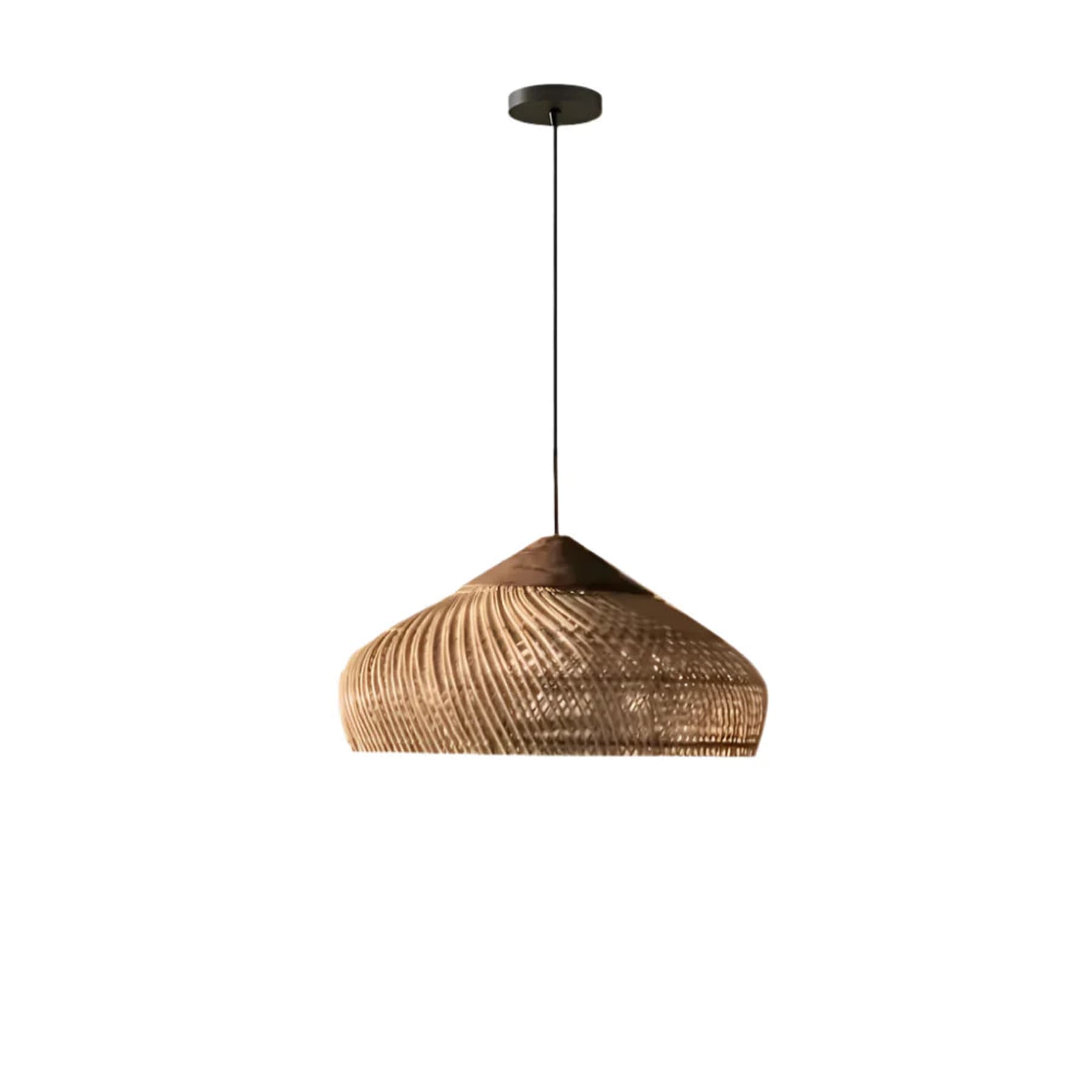 Bohemian Rattan Woven Pendant Light With Warm Glow for Dining Room in Light Brown — Greenwich Home & Living