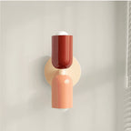 Modern Ceramic Wall Light for Living Room and Bedroom in Red/Salmon/Beige — Greenwich Home & Living
