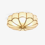 Traditional Brass and Glass Flush Mount Ceiling Light for Living Room — Greenwich Home & Living