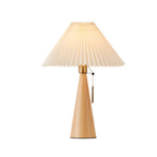 Scandinavian Wood Table Lamp With Fabric Shade — Greenwich Home & Living