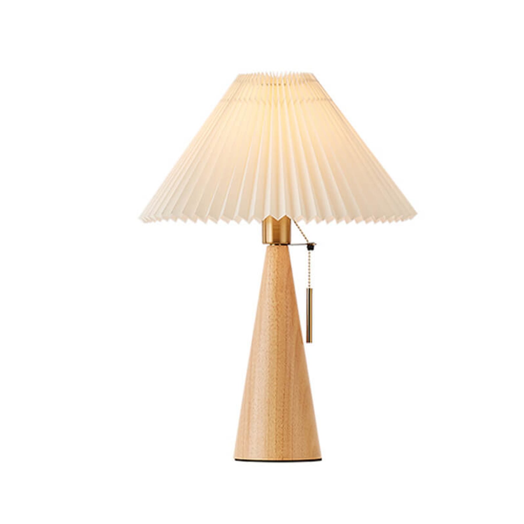 Scandinavian Wood Table Lamp With Fabric Shade — Greenwich Home & Living