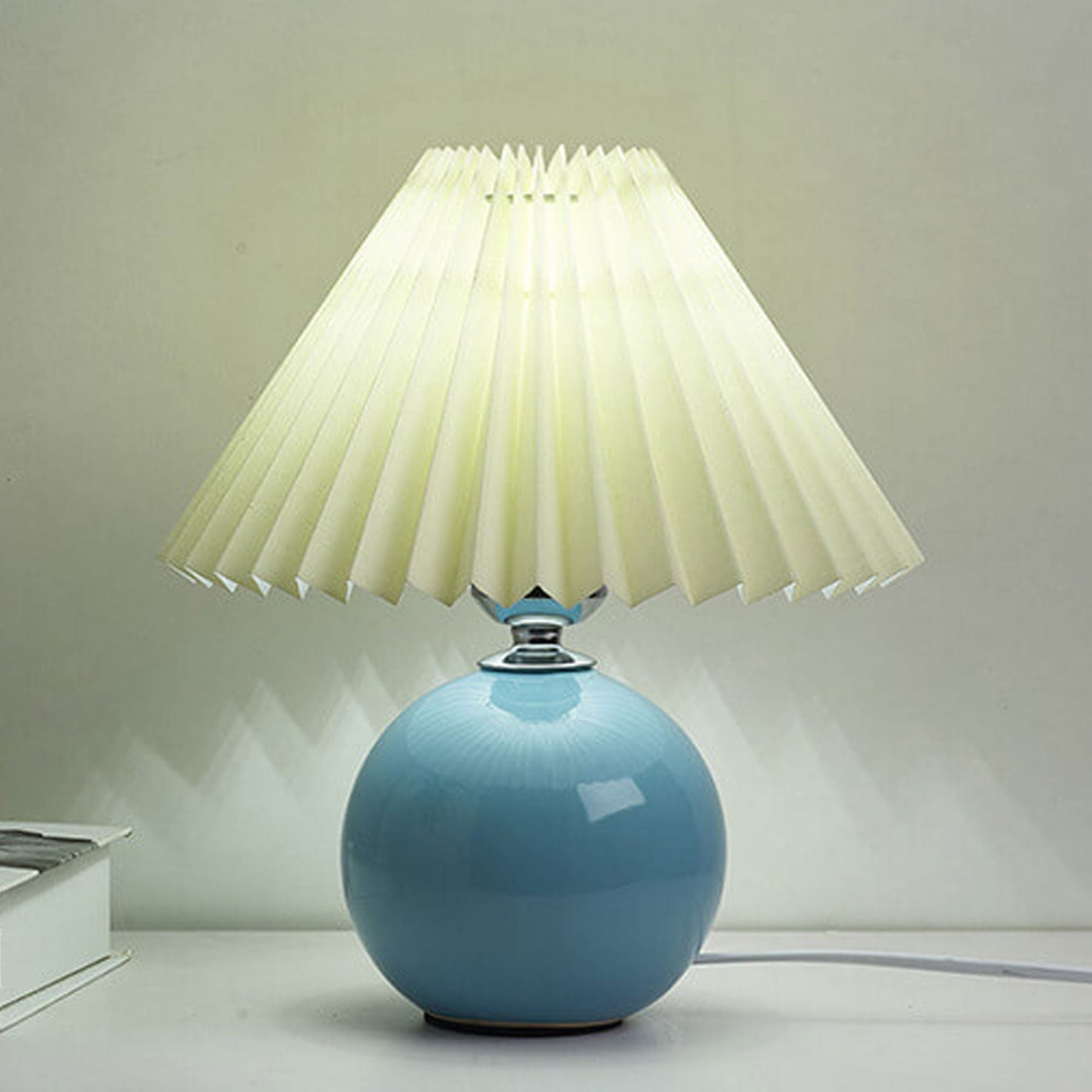 Contemporary Ceramic Table Lamp With Fabric Shade for Living Room — Greenwich Home & Living