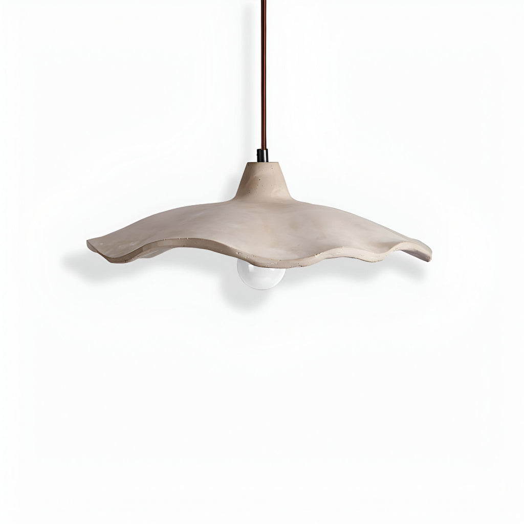 Minimalist Concrete Pendant Light With Warm White LED for Dining Room in White — Greenwich Home & Living