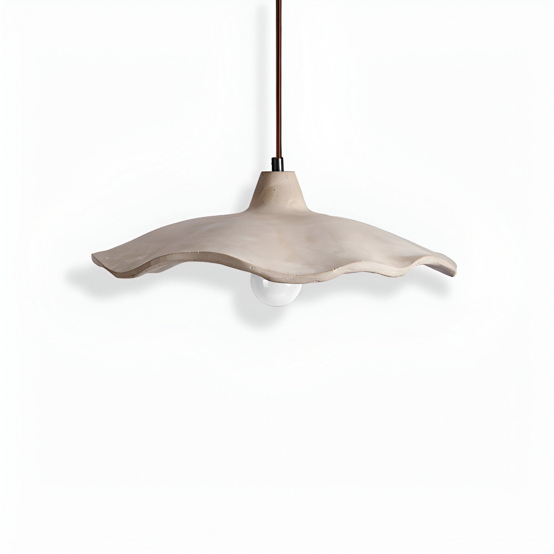 Minimalist Concrete Pendant Light With Warm White LED for Dining Room in White — Greenwich Home & Living