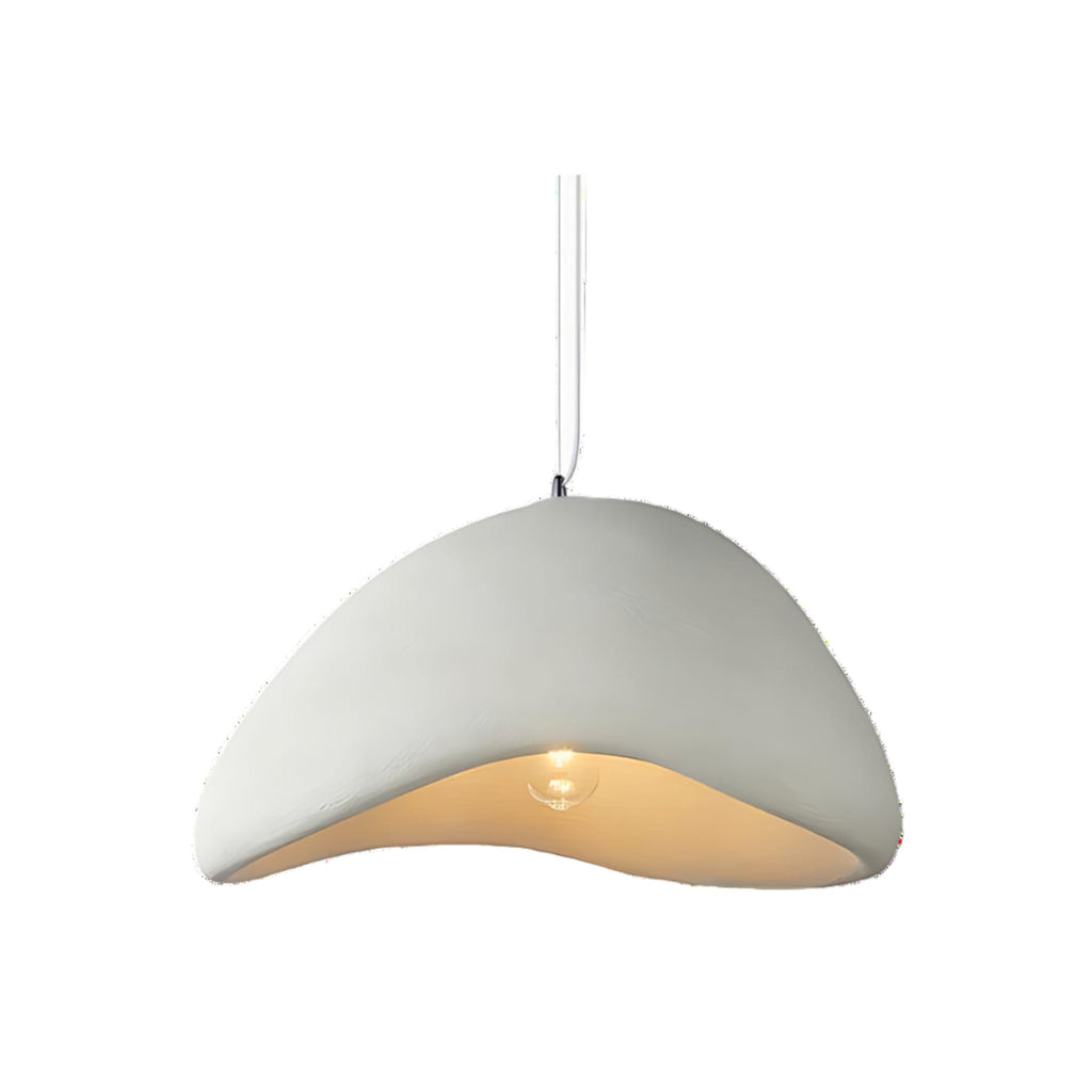 Minimalist Resin Pendant Light With Selectable Light Colors for Living Room in White — Greenwich Home & Living
