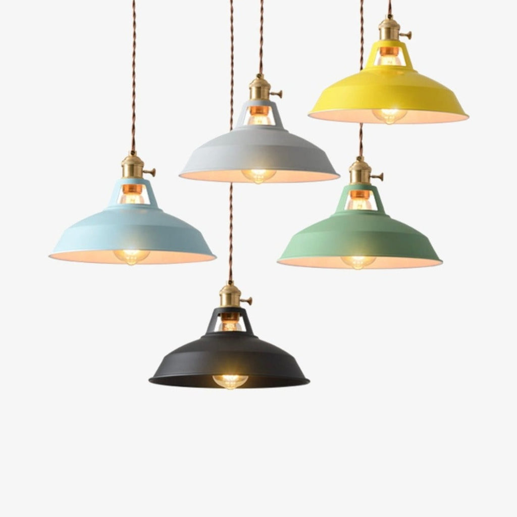 Industrial Metal Pendant Light With Warm Glow for Kitchen and Dining Room — Greenwich Home & Living