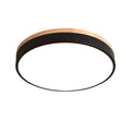Minimalist Wood Flush Mount Ceiling Light With Remote Dimming in Black — Greenwich Home & Living