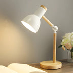 Scandinavian Wood Table Lamp With Three-Color Dimmable Light in White — Greenwich Home & Living