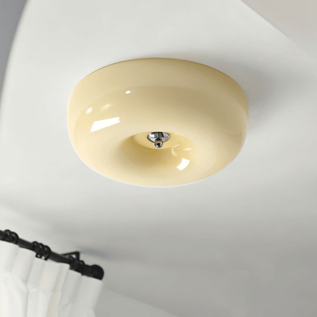 Retro Glass Flush Mount Ceiling Light With Selectable Color Temperature for Living Room — Greenwich Home & Living