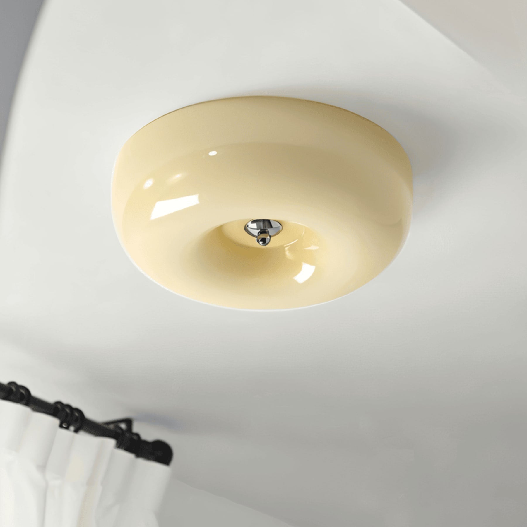 Retro Glass Flush Mount Ceiling Light With Selectable Color Temperature for Living Room — Greenwich Home & Living