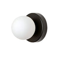 Minimalist Metal Glass Wall Light With Warm White Glow in Black — Greenwich Home & Living