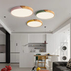 Scandinavian Wood Flush Mount Ceiling Light With Remote Dimming for Living Room — Greenwich Home & Living