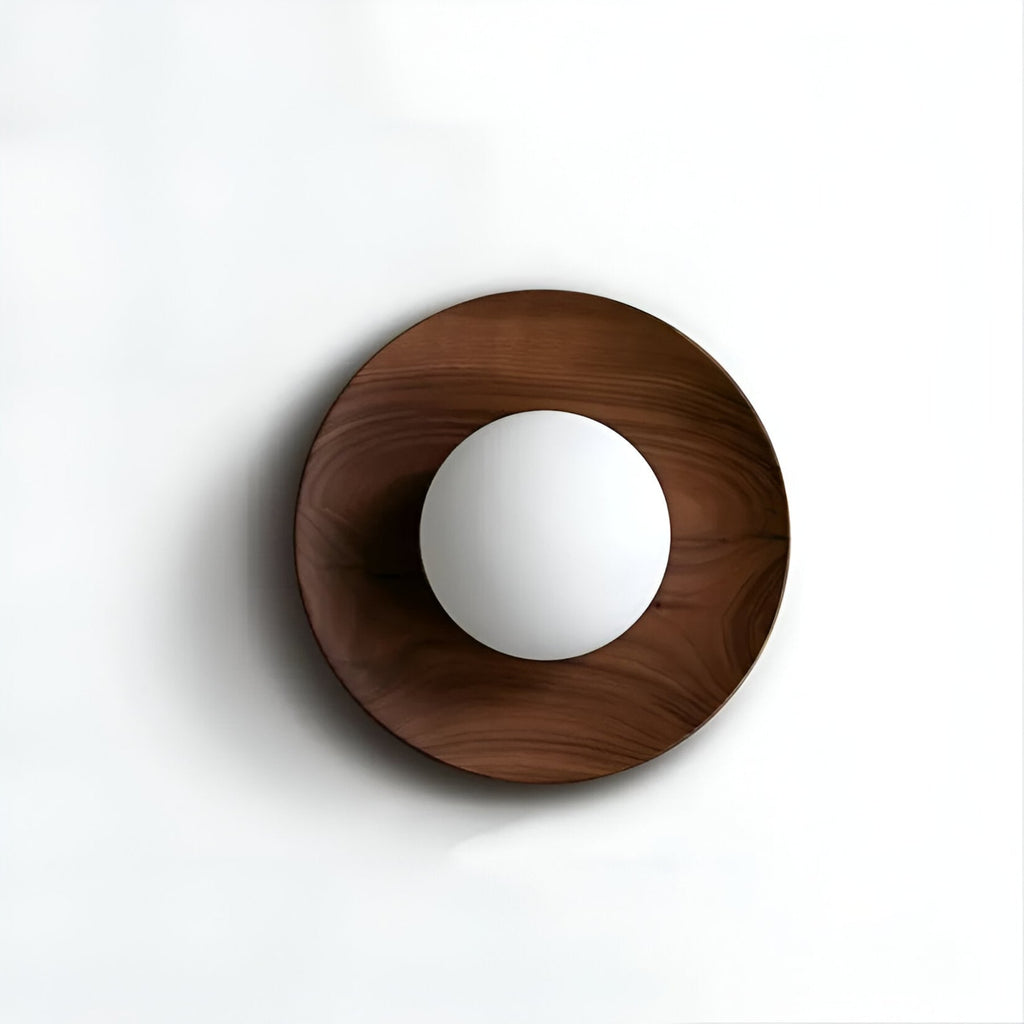 Minimalist Wood Wall Light With Selectable Color Temperature in Dark Brown — Greenwich Home & Living