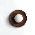 Minimalist Wood Wall Light With Selectable Color Temperature in Dark Brown — Greenwich Home & Living