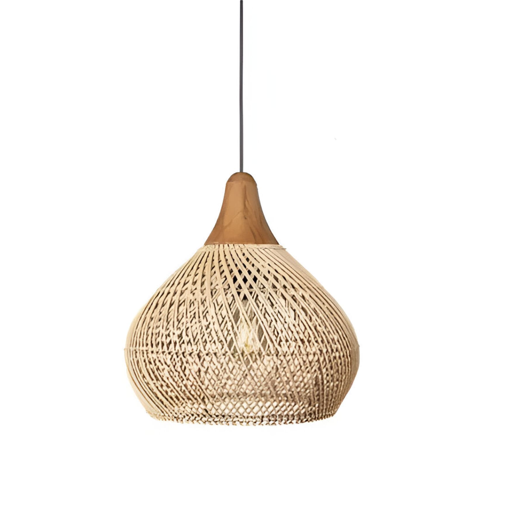 Woven Rattan Bohemian Pendant Light for Living and Dining Rooms in Natural — Greenwich Home & Living