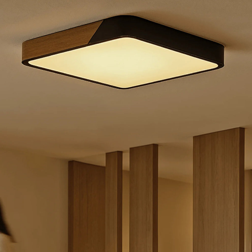 Minimalist Wood Flush Mount Ceiling Light With Stepless Dimming — Greenwich Home & Living