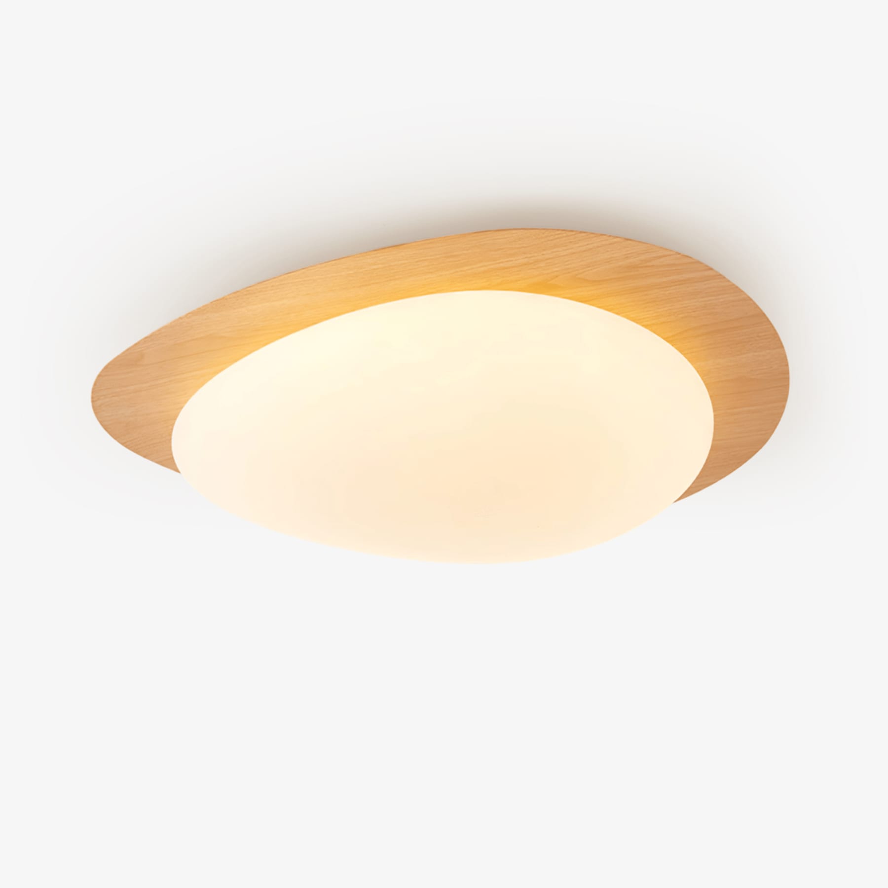 Scandinavian Wood Flush Mount Ceiling Light With Adjustable Color Temperature — Greenwich Home & Living