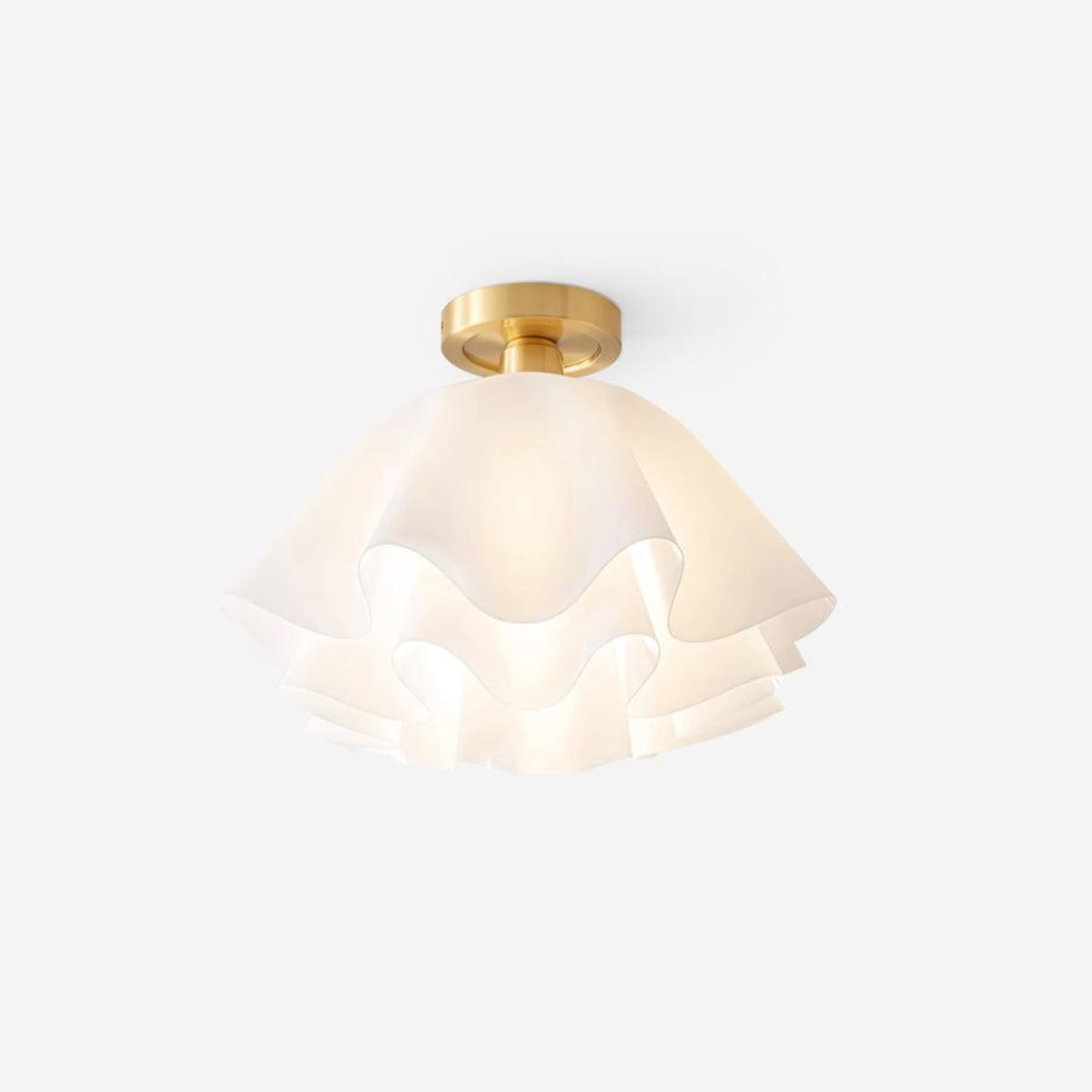 Contemporary Copper and Acrylic Flush Mount Ceiling Light With Tri-Color Dimming — Greenwich Home & Living