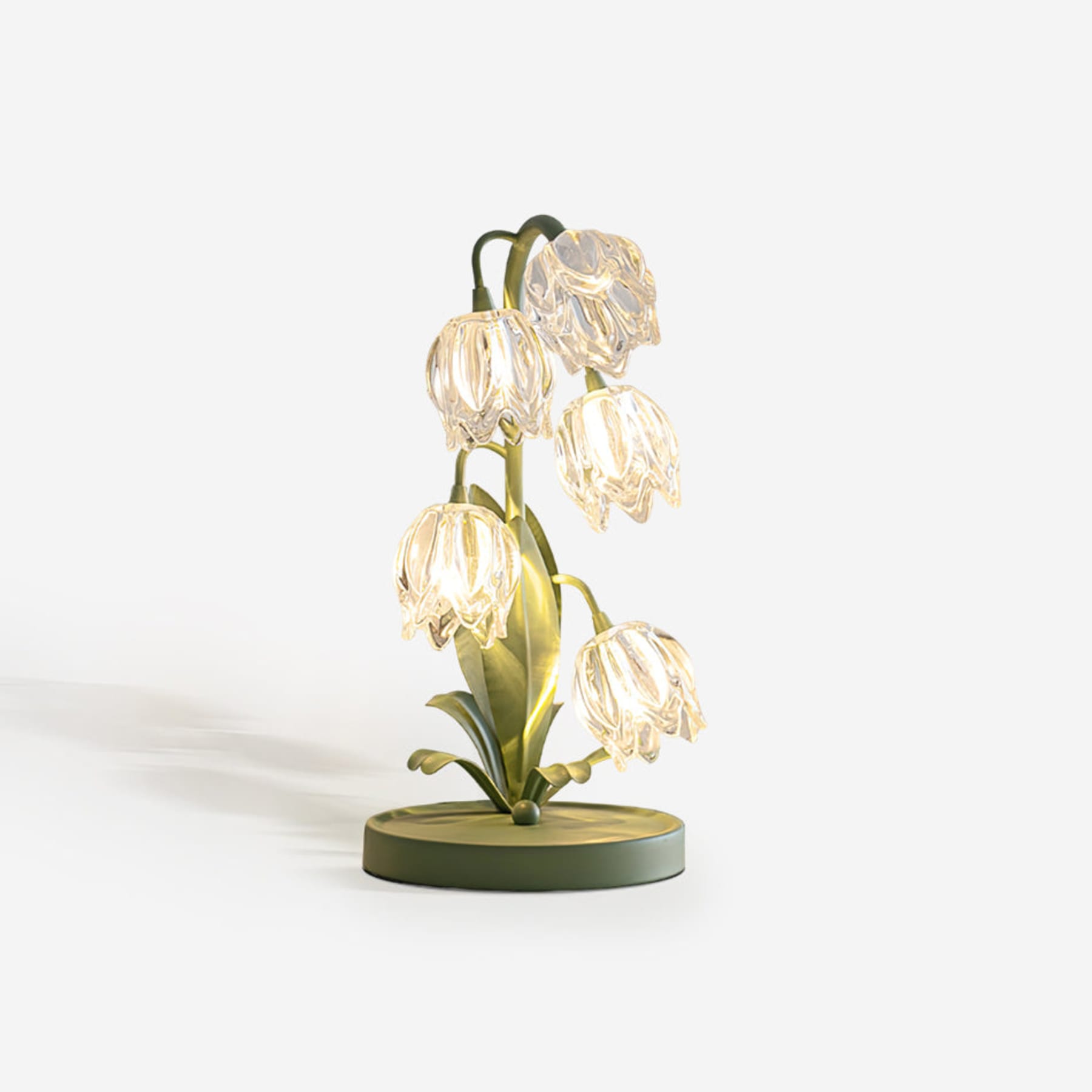 Contemporary Glass Table Lamp With USB Power for Living Room and Bedroom — Greenwich Home & Living