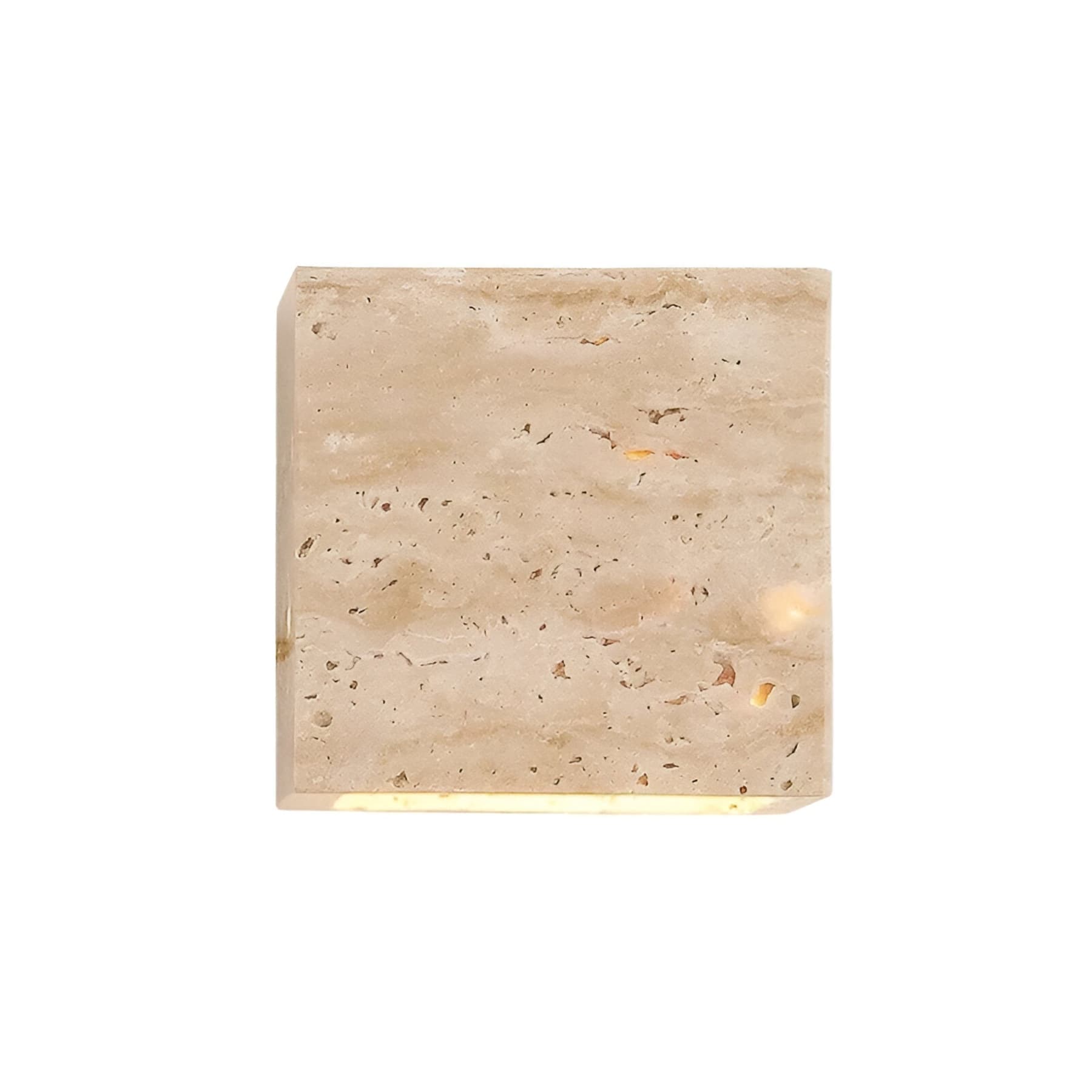 Minimalist Travertine Stone Square Wall Light With Warm LED Glow in Warm White — Greenwich Home & Living