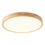 Scandinavian Wood Flush Mount Ceiling Light With Tri-Color Dimming in White Light — Greenwich Home & Living