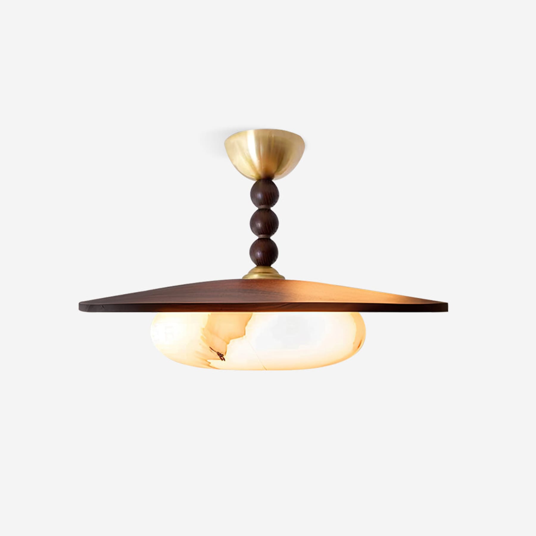 Contemporary Ash Wood Semi-Flush Mount Ceiling Light With Tri-Color Light — Greenwich Home & Living