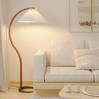 Scandinavian Wood Floor Lamp With Fabric Shade for Living Room — Greenwich Home & Living