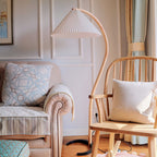 Scandinavian Wood Floor Lamp With Fabric Shade for Living Room — Greenwich Home & Living